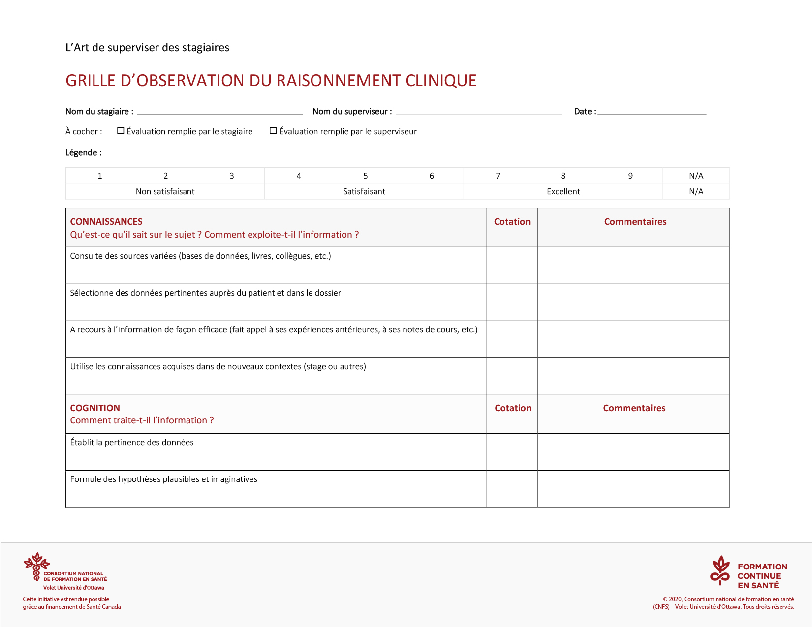 Outil : Grille d’évaluation