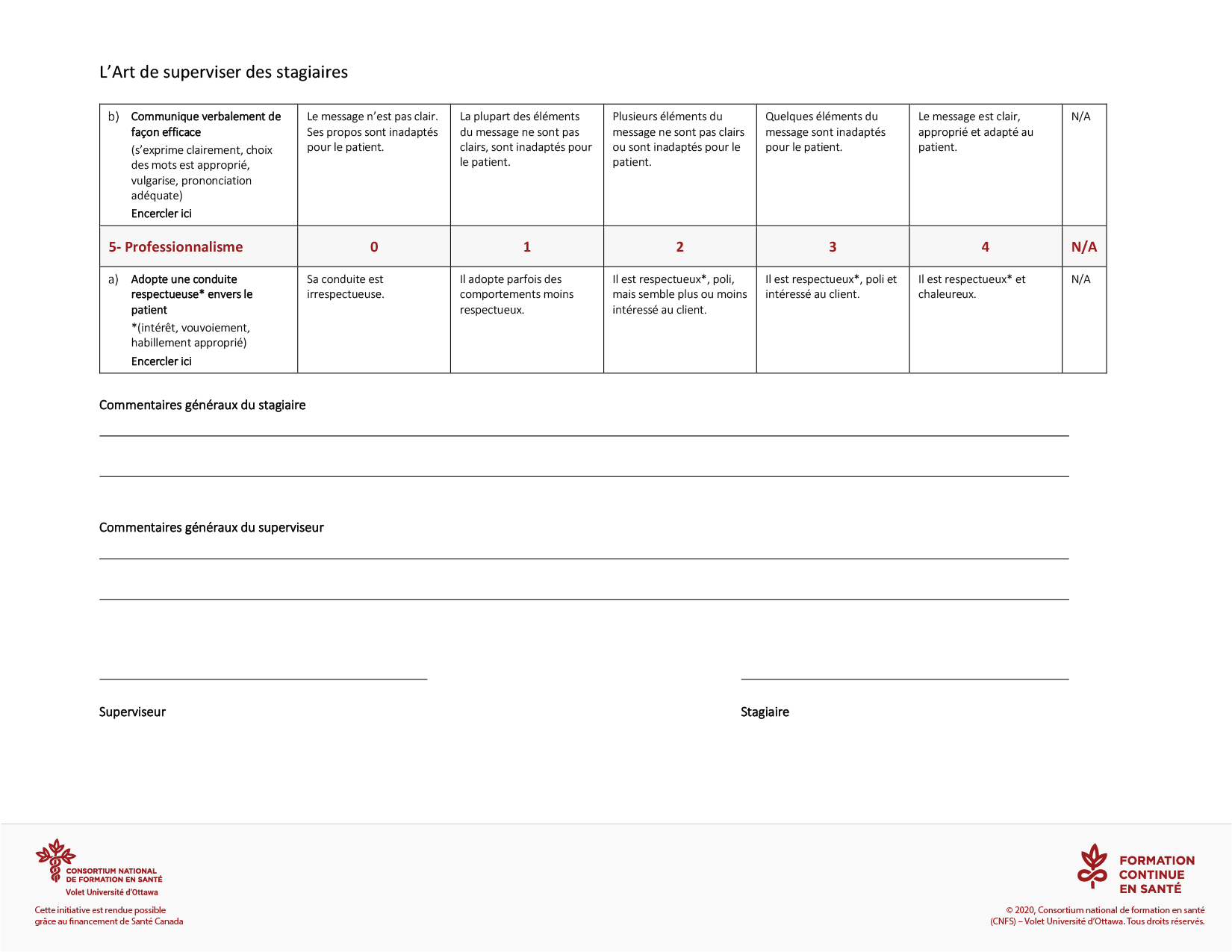 Outil : Grille d’évaluation