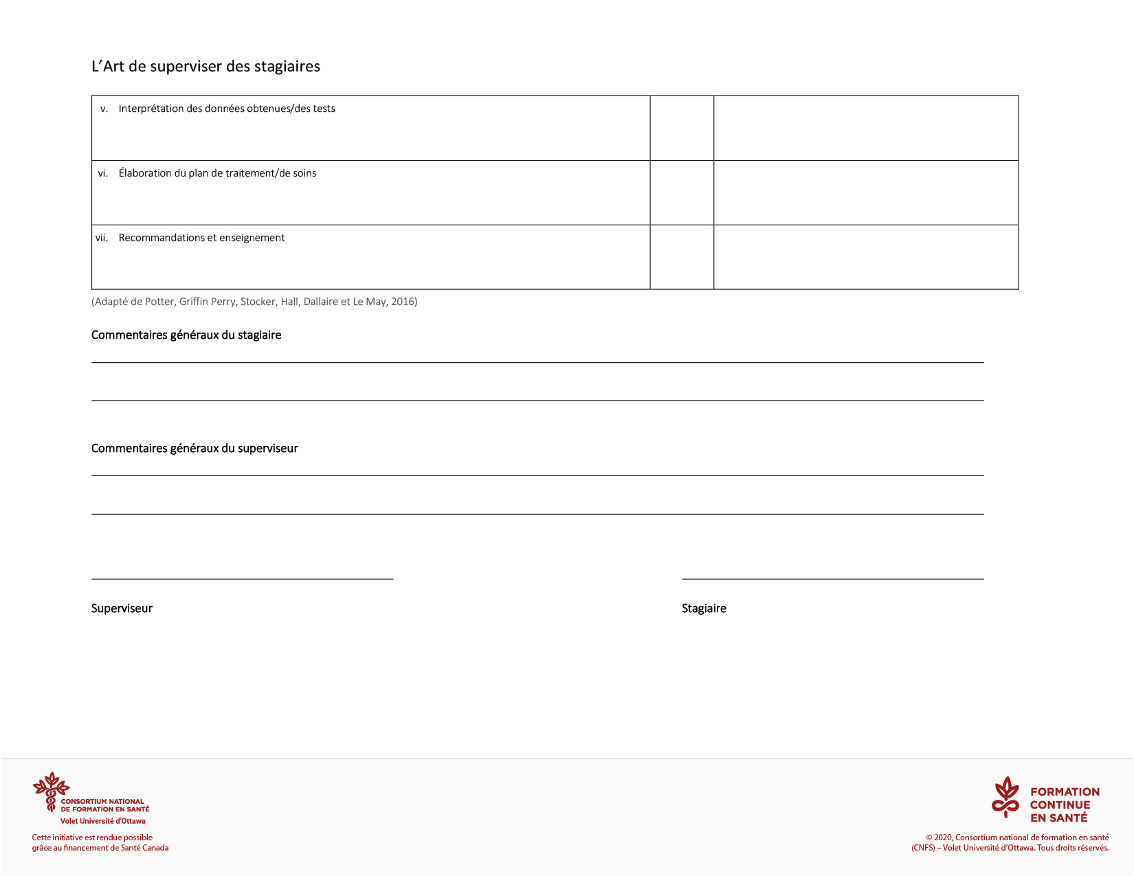 Outil : Grille d’évaluation