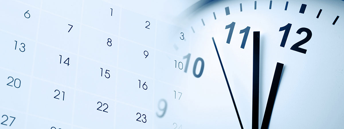 Dates d’un calendrier combinés à une horloge