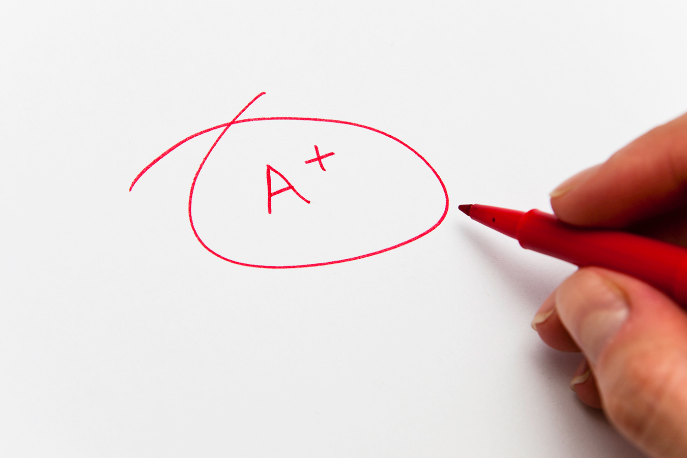 Un A+ encerclé en rouge