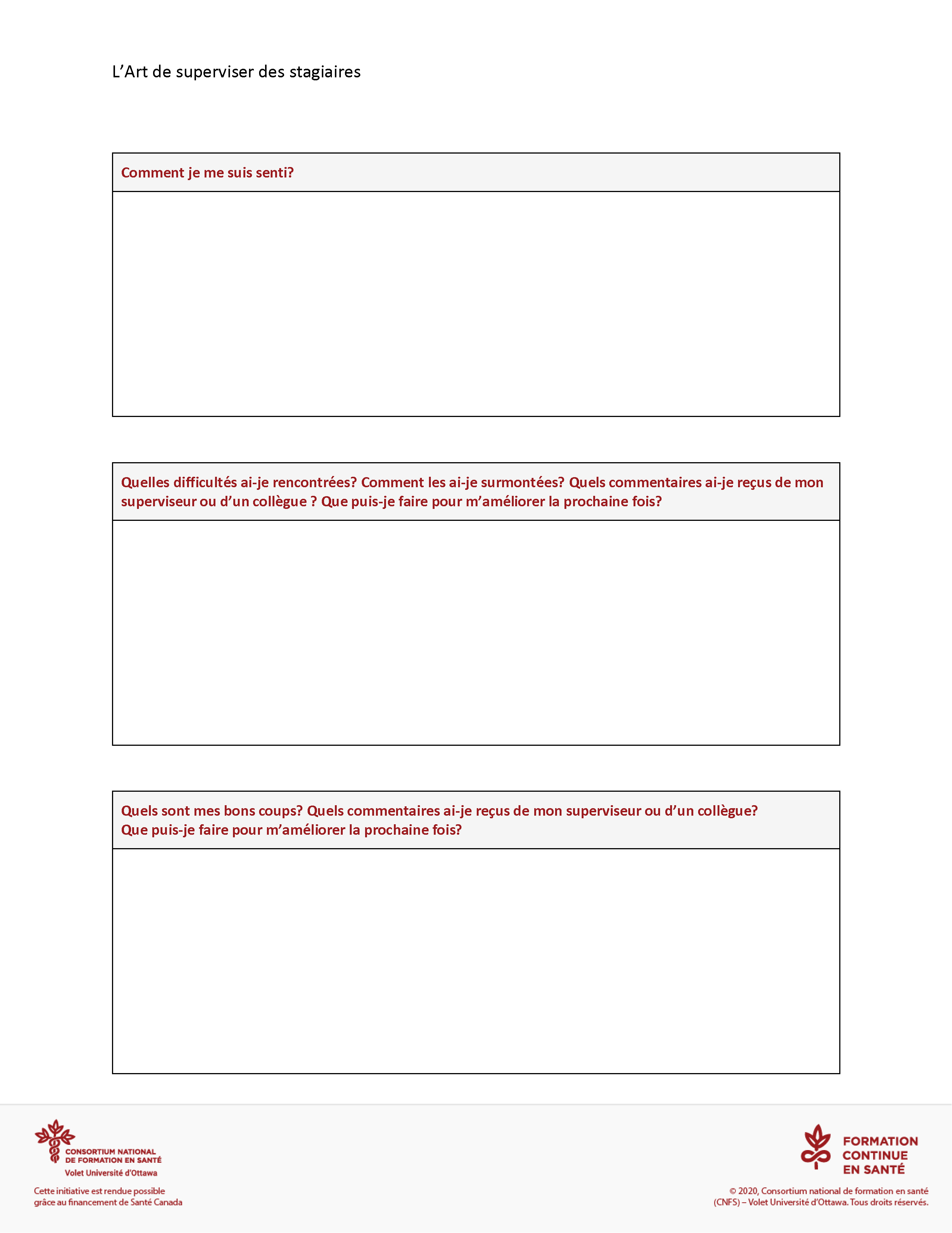 Outil : Journal de bord