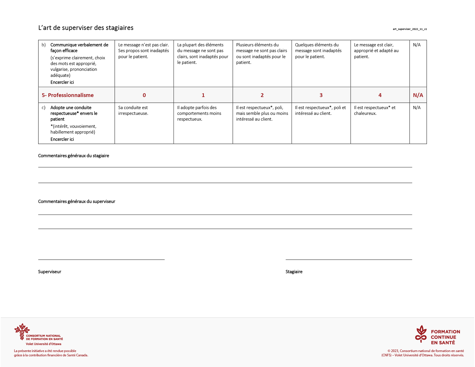 Grilles  d’évaluation Outils