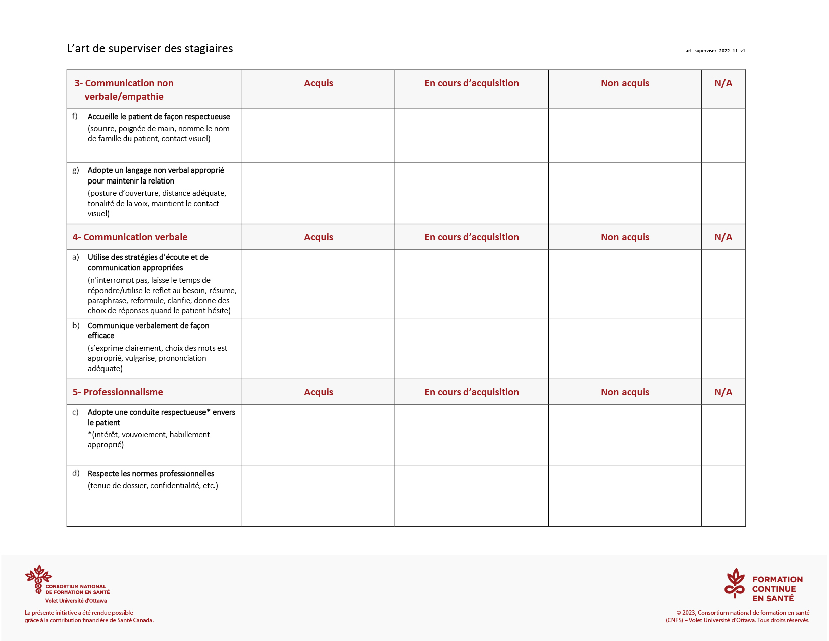 Grilles  d’évaluation Outils