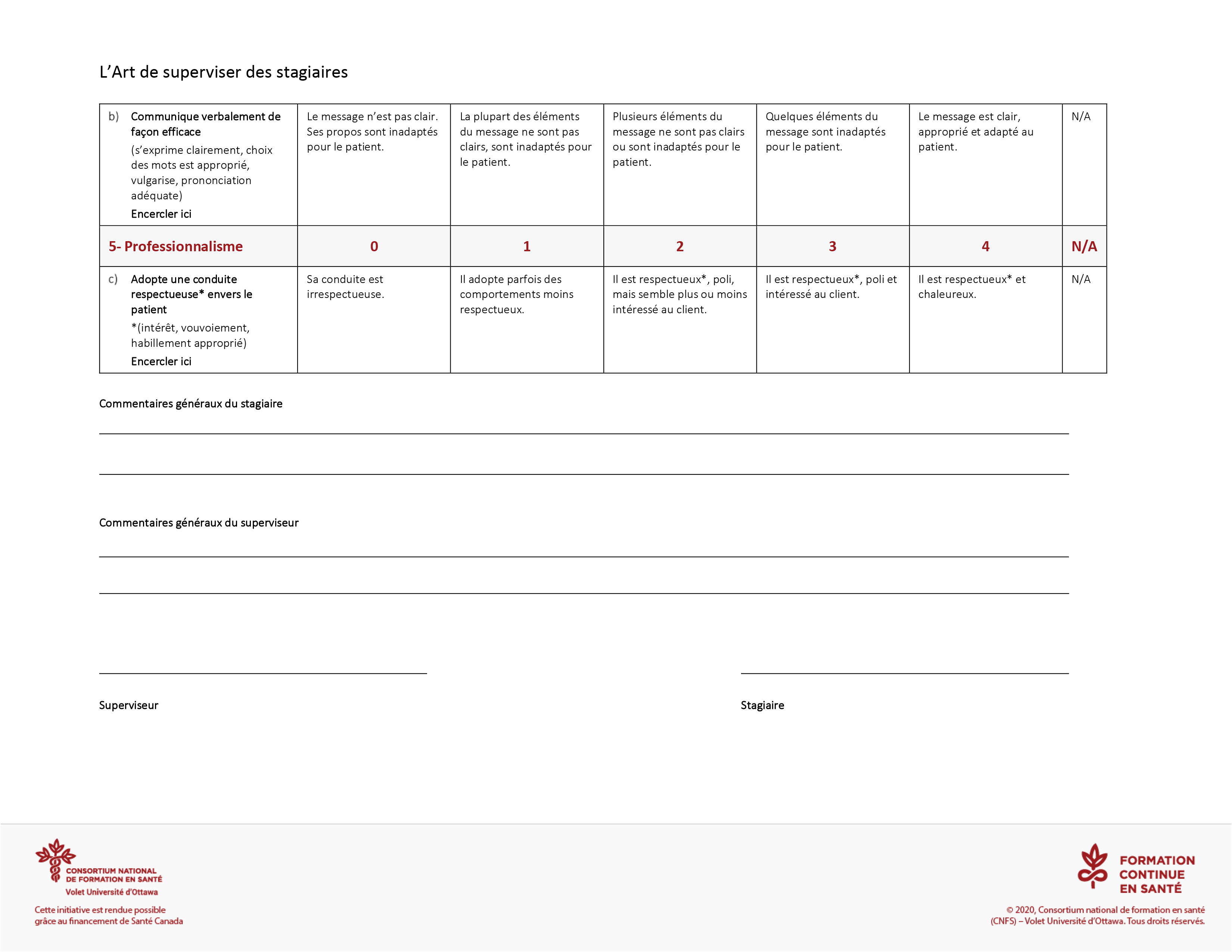 Grilles d’évaluation Outils