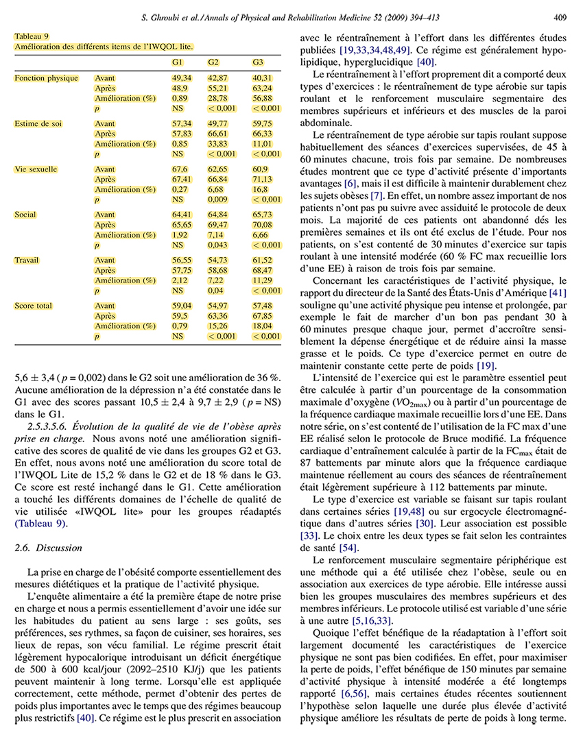 Une capture d'écran de la réponse qui se trouve dans le tableau 9 à la page 409.