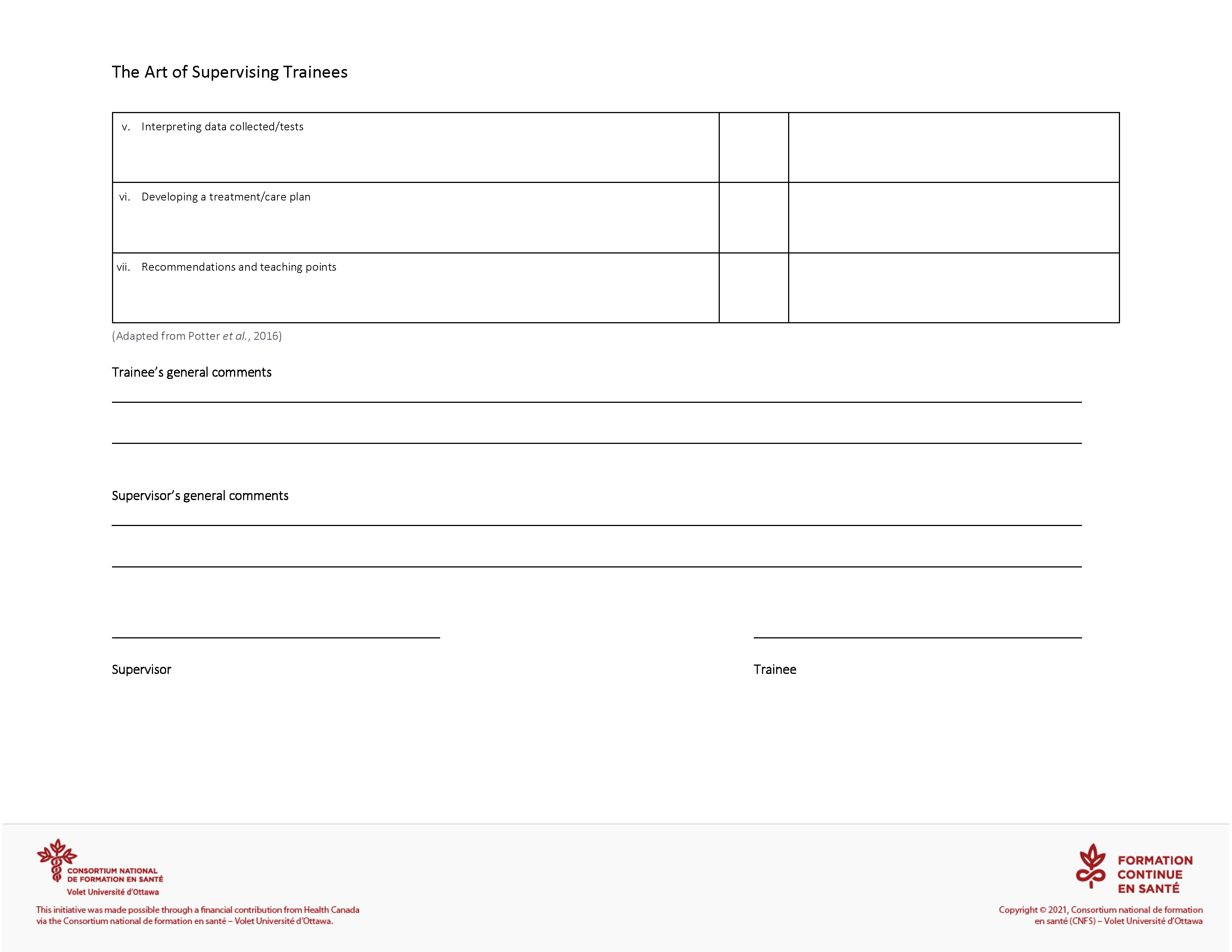 Tool: Evaluation grid – documentation 