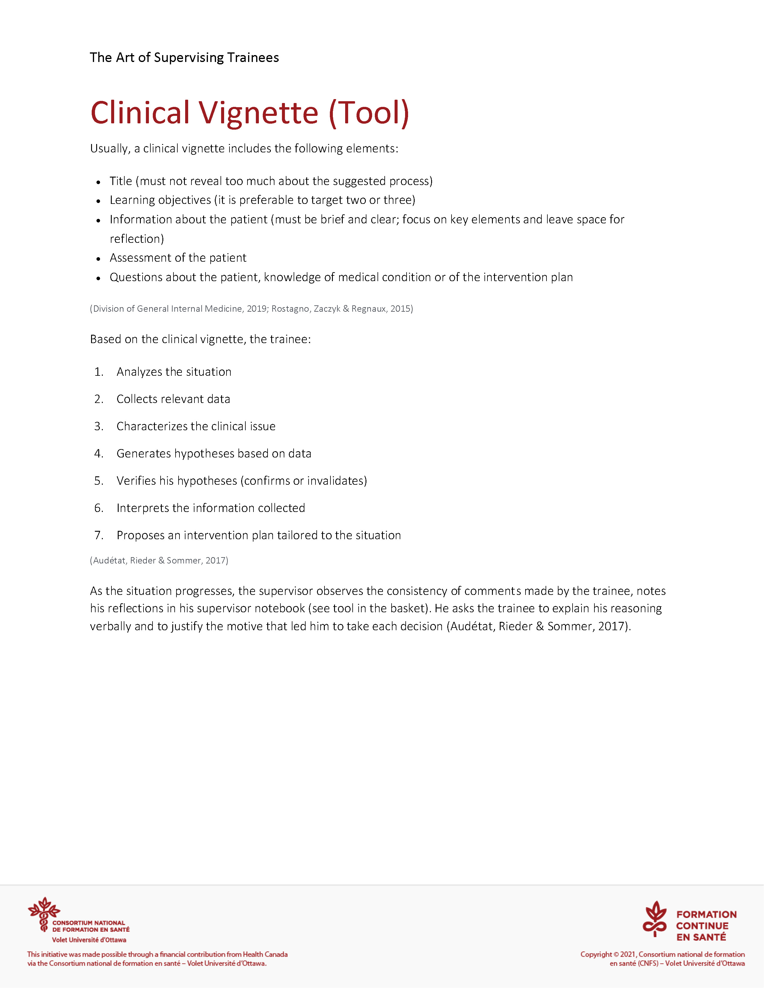 Tool: Clinical Vignette