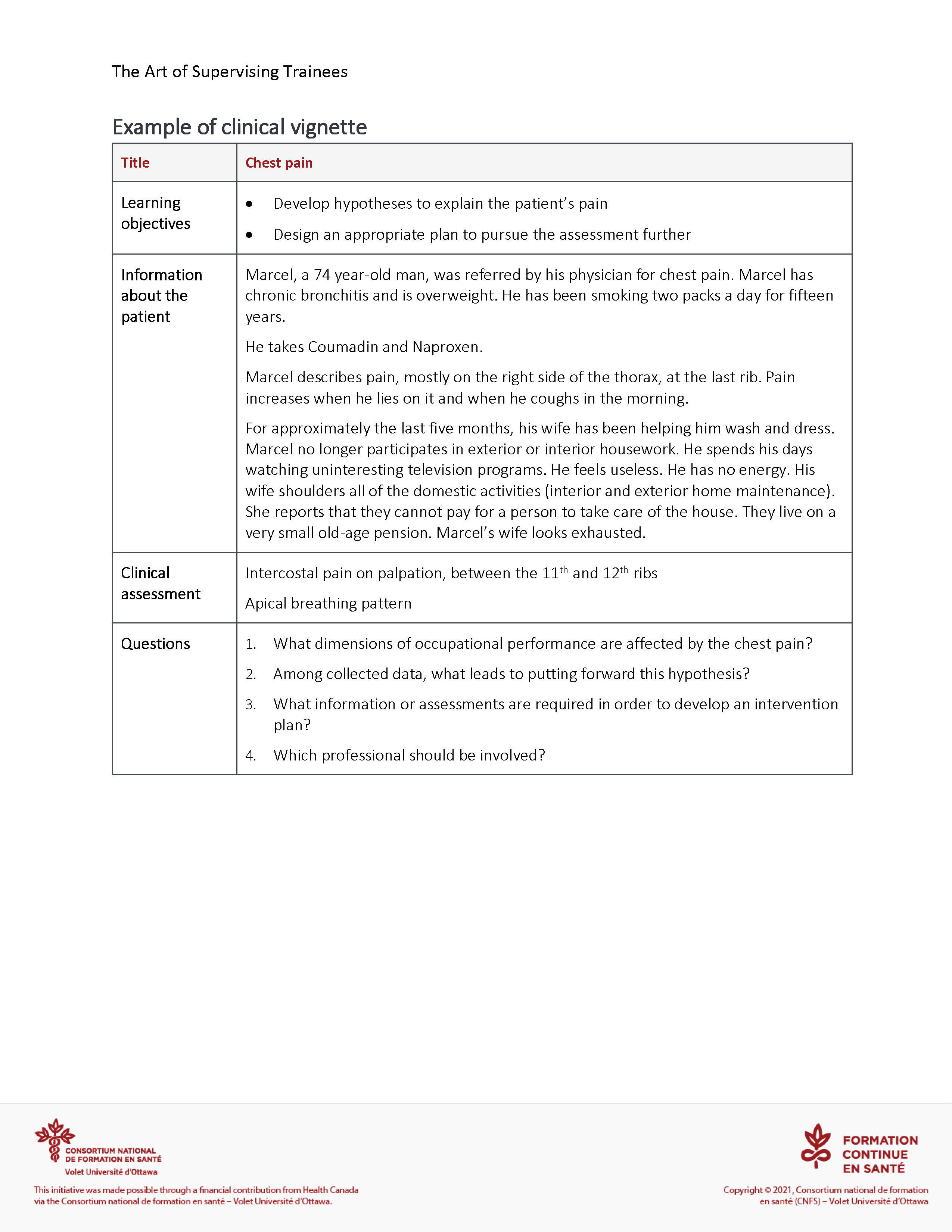 Tool: Clinical Vignette